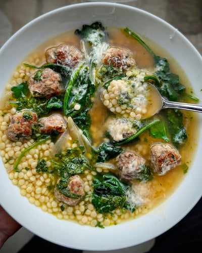 Meatball & Spinach Bone Broth Soup