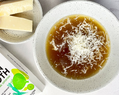 Boost your Broth: Vegetable broth and parmesan