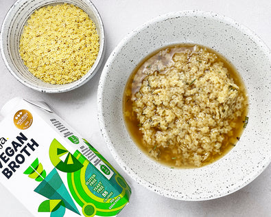 Boost your Broth: Vegan broth with stelline pasta and mixed herbs