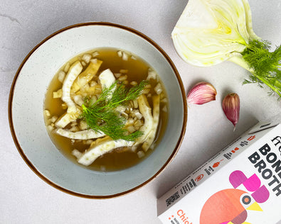 Boost your Broth: Chicken bone broth, onion, fennel and garlic