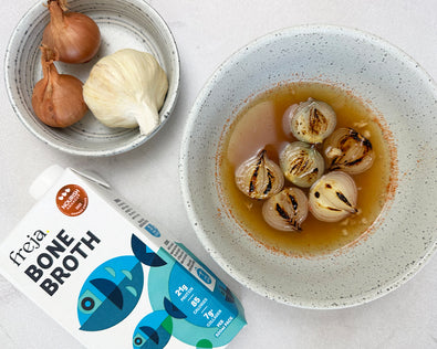 Boost Your Broth: Fish Bone Broth, Shallots, Garlic & Cayenne