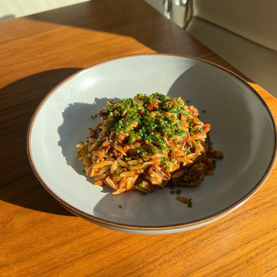 Beef Shin and Bone Broth Orzo