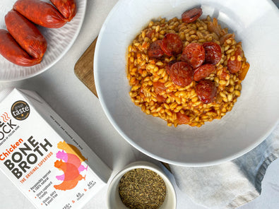 Pearl Barley, Chorizo and Bone Broth Risotto