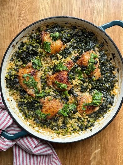 One Pan Garlic Chicken & Couscous