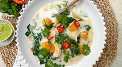 Squash, Prawn and Coconut Bone Broth Stew