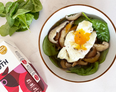 Poached Eggs in Beef Bone Broth