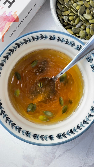 Bone Broth, Ghee and Pumpkin Seeds Recipe
