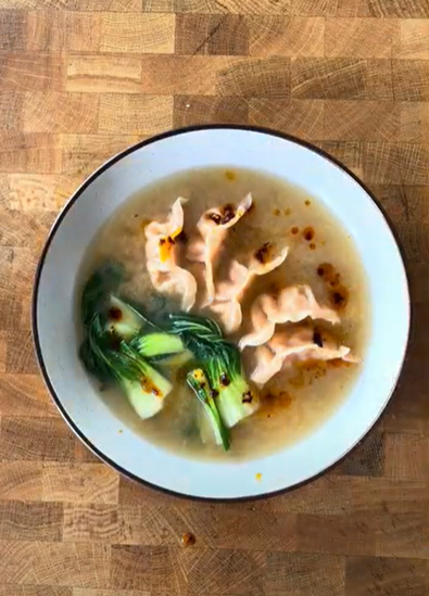 Bone Broth with Gyoza Recipe
