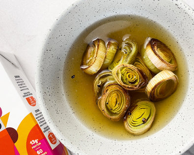 Bone Broth with Roasted Leeks Recipe