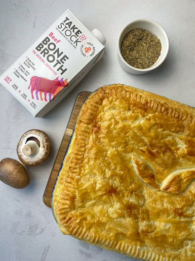 Steak, Ale and Bone Broth Pie with Bone Broth Recipe