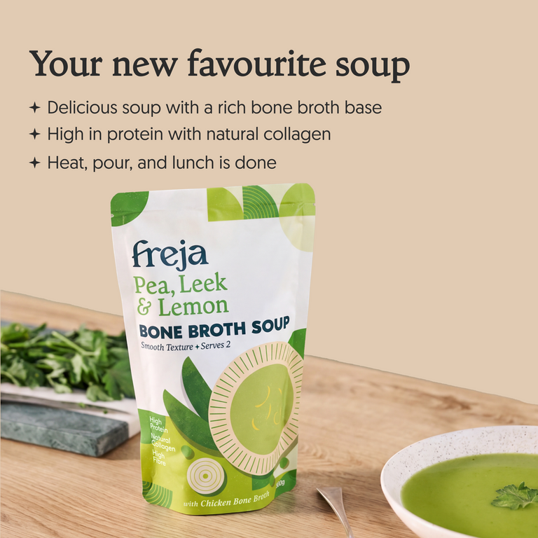 Bone Broth Soup - Pea, Leek & Lemon