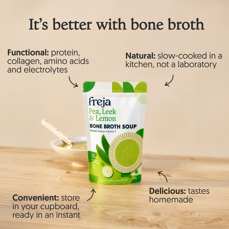 Bone Broth Soup - Pea, Leek & Lemon